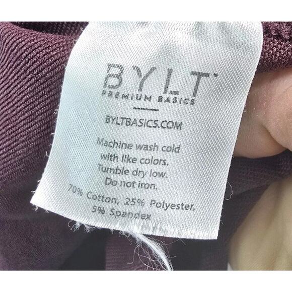 Bylt T Shirt Mens Medium Red Long Sleeve Drop Cut LS Lux Blend Tee Burgundy - Picture 8 of 11